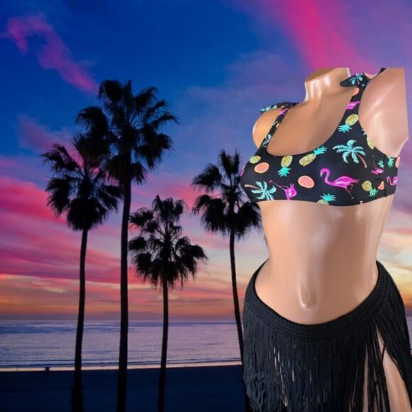 Xhilaration l Bikini, Bathing suit top Top Tie, Hook Back l Black l XS l EUC - Picture 1 of 10